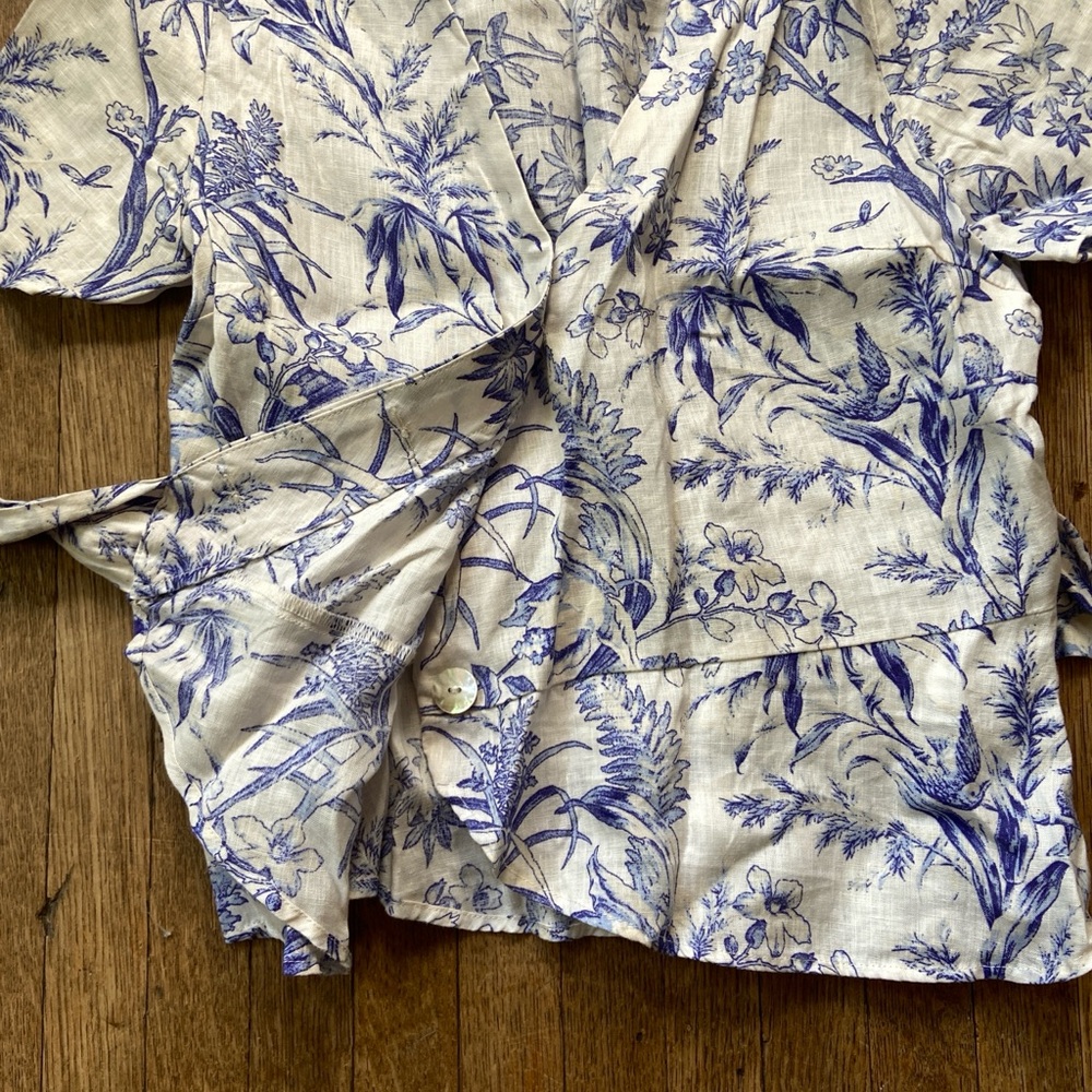 Linen wrap top - Picture 3 of 7
